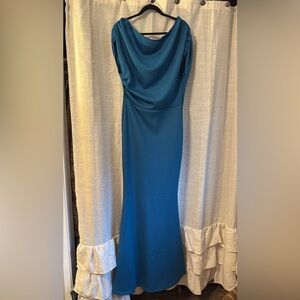 Elegant Peacock Blue Dress